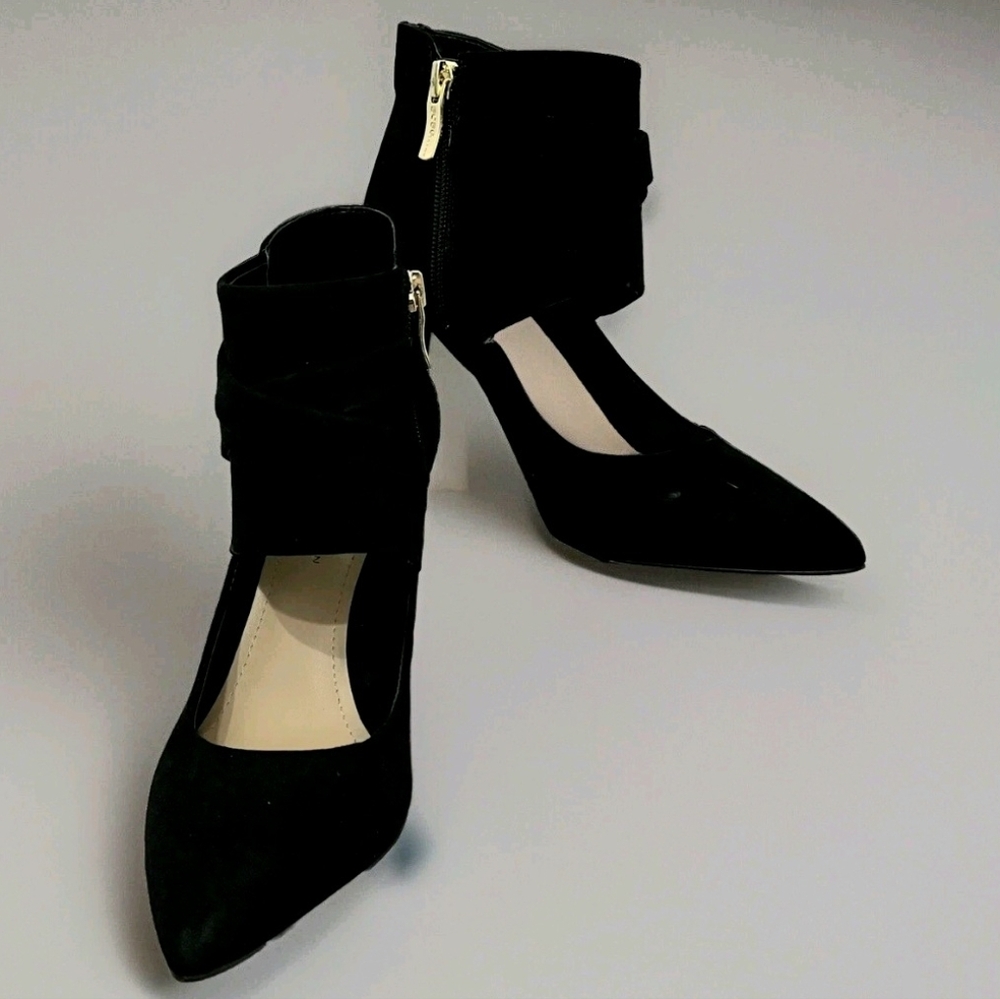 BCBGeneration Black Ankle Strap Heels
